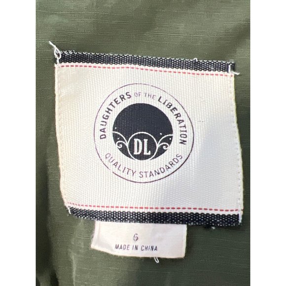 Daughters Of The Liberation Double Breasted Military Jacket Womens 6 Olive Green - Picture 6 of 6
